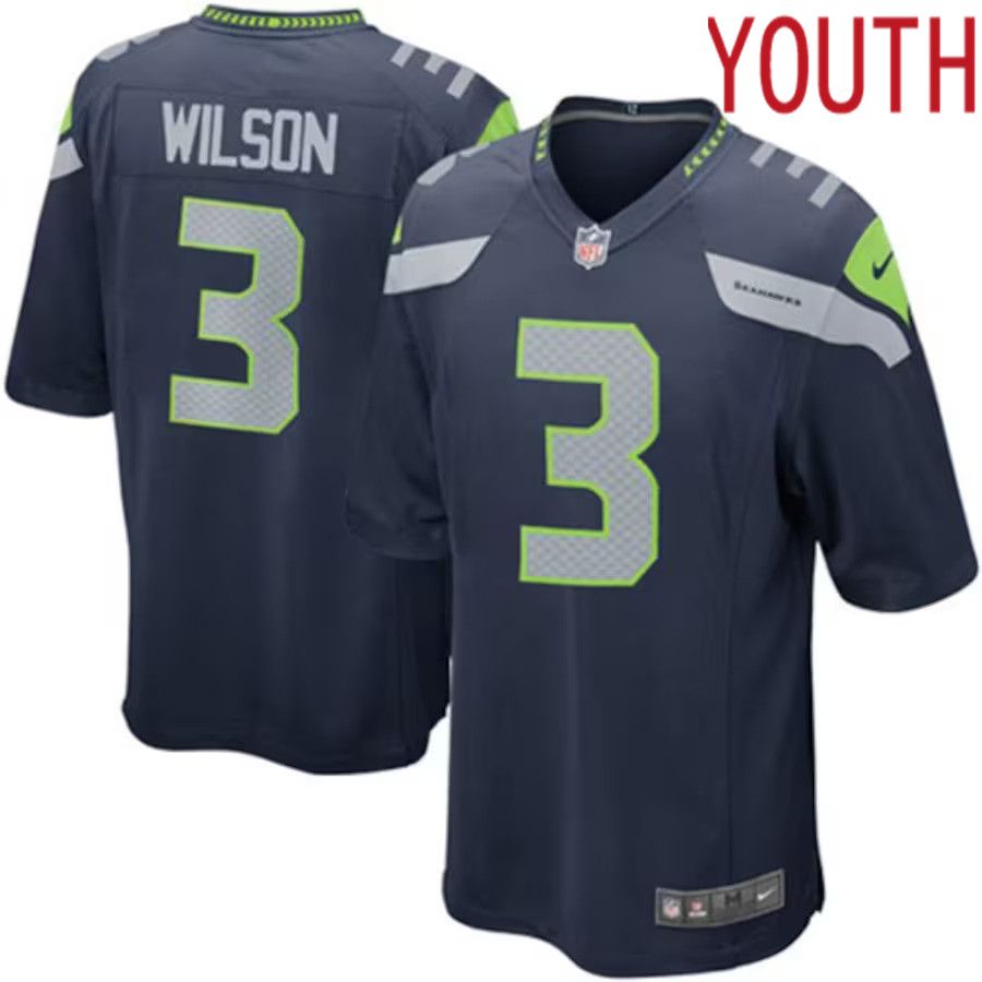 Youth Seattle Seahawks #3 Russell Wilson Nike College Navy Team Color Game NFL Jersey->customized nfl jersey->Custom Jersey